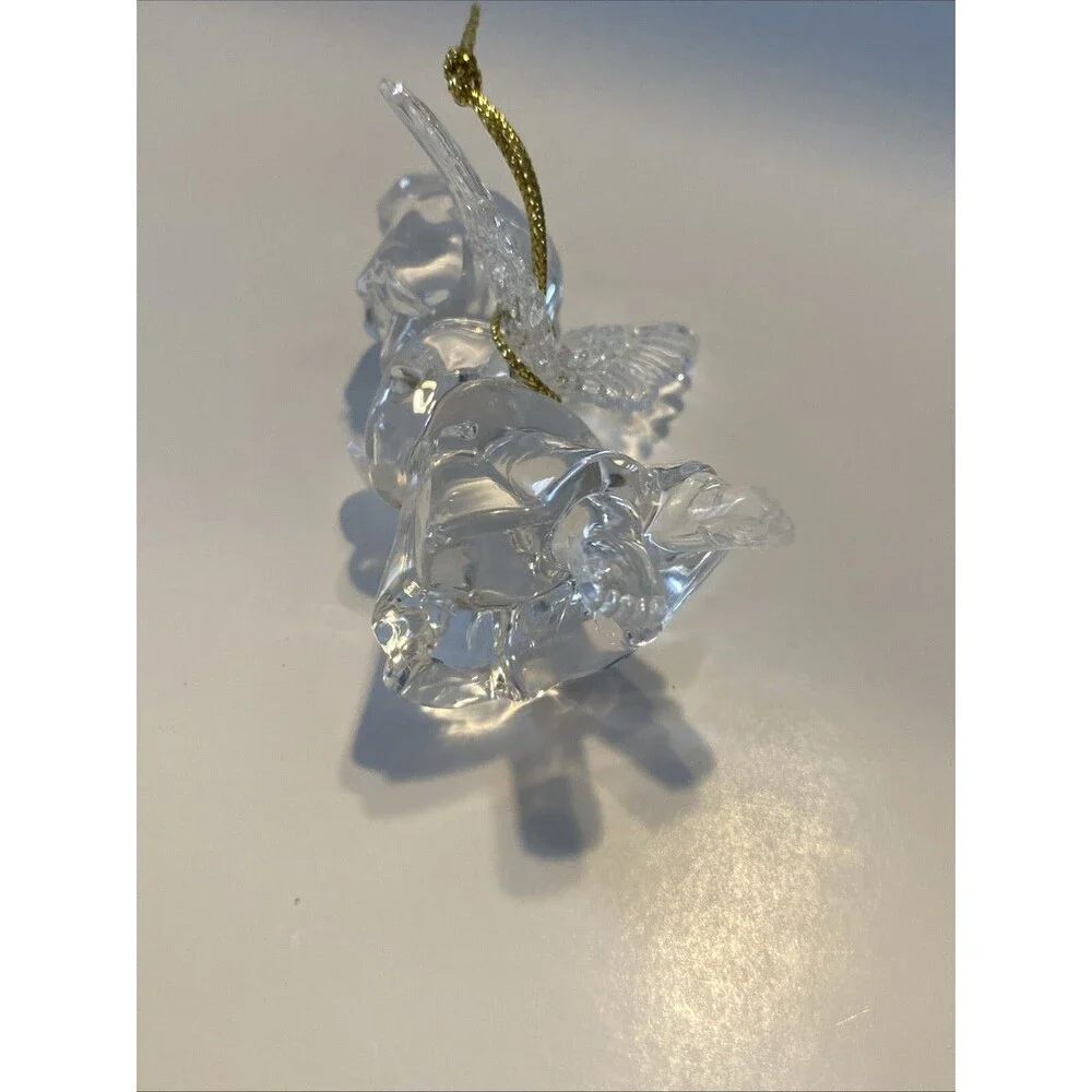 Acrylic Clear Birthstone Angel Hanging Ornament Christmas JUNE PEARL Holiday
